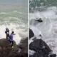 Viral video dua pemancing terseret ombak di pantai cikeus sukabumi