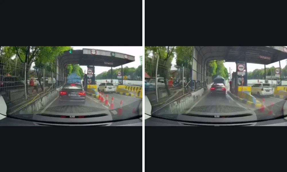 Waduh! mobil mewah terekam kabur menerobos gerbang tol jorr