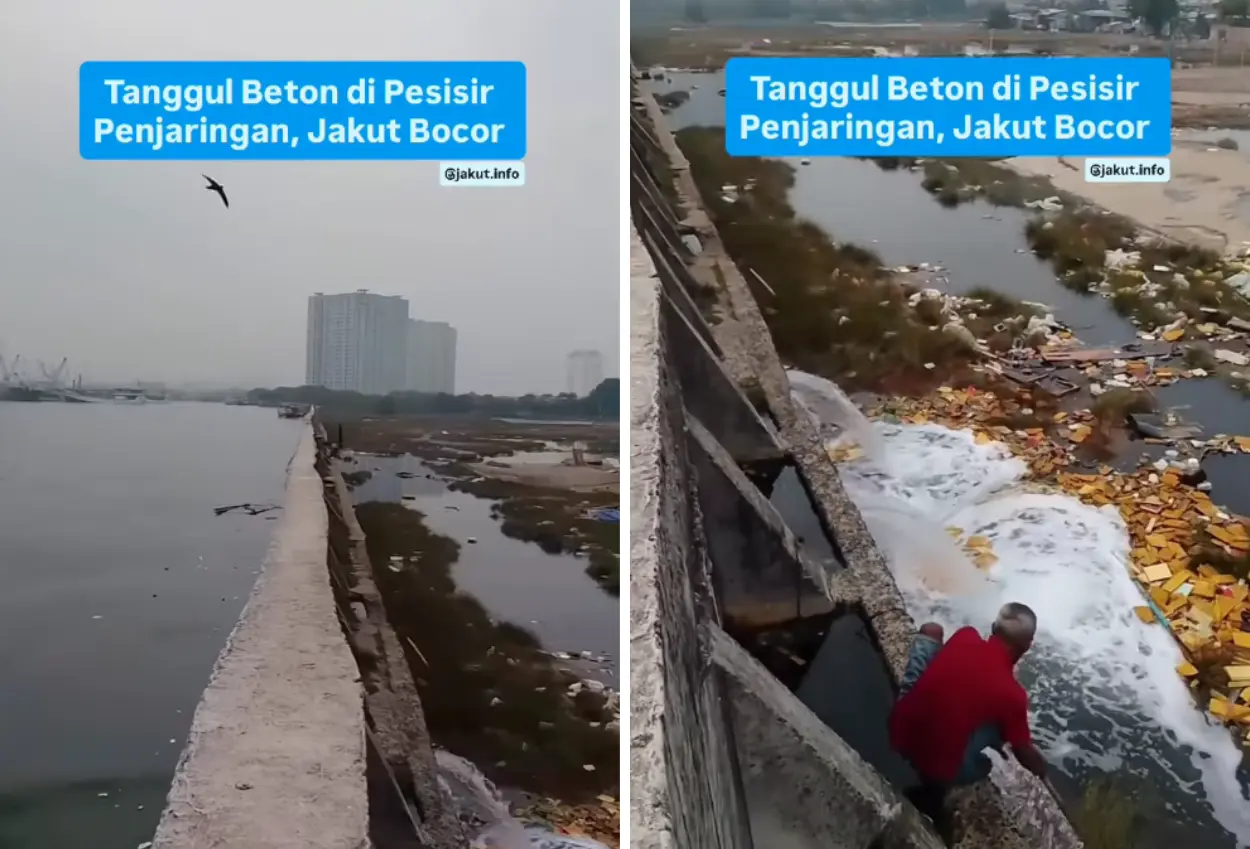 6 tanggul di jakut yang mulai bocor, ada di muara baru