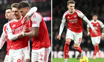 Arsenal vs brentford 2 0 saka dan merino bawa the gunners nyaman di puncak klasemen