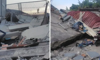 Bangunan parkir di koja jakut ambruk