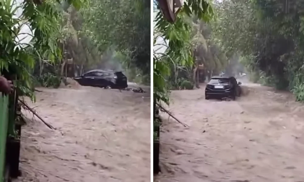 Banjir terjang karangasem bali, mobil terseret dan puluhan rumah terdampak