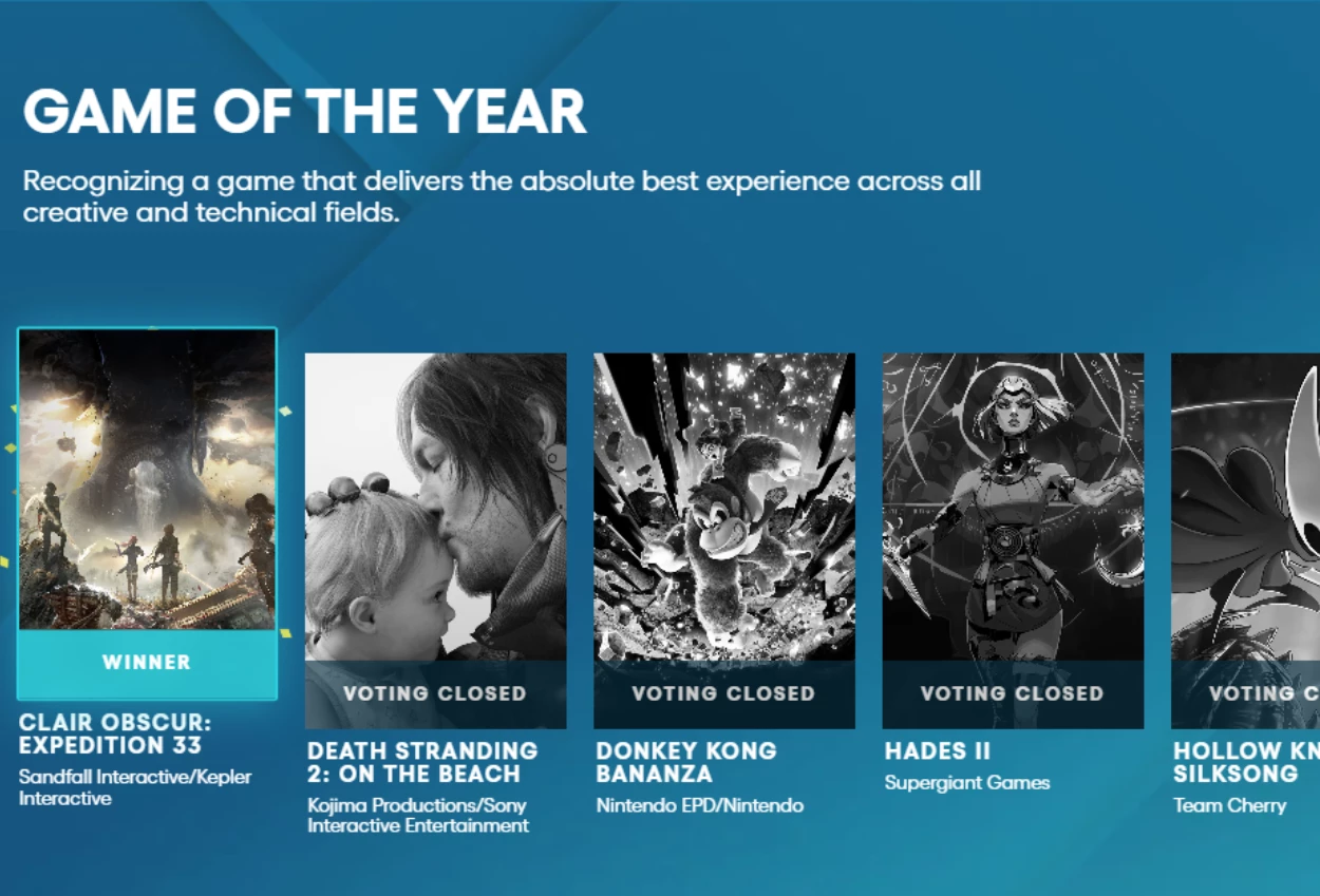 Clair obscur expedition 33 panen 9 piala, simak daftar pemenang the game awards 2025!