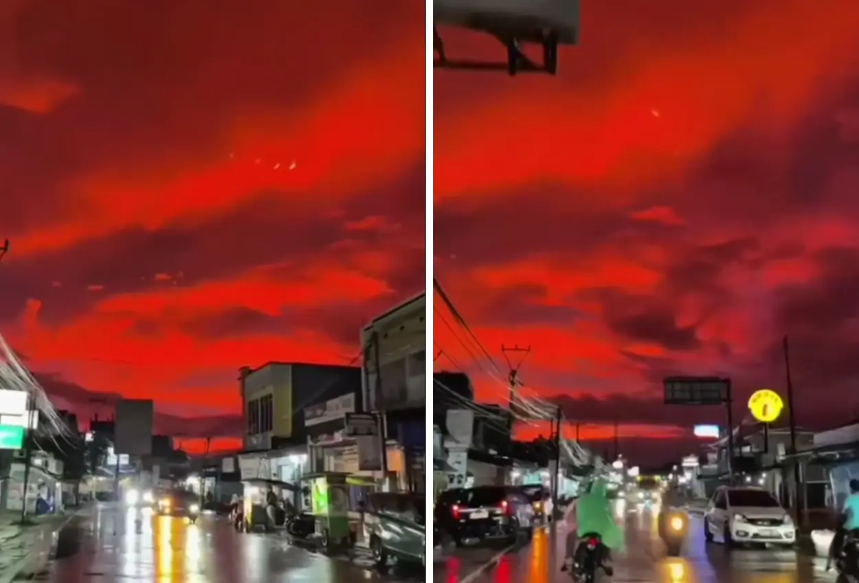 Fenomena langit merah darah di pandeglang