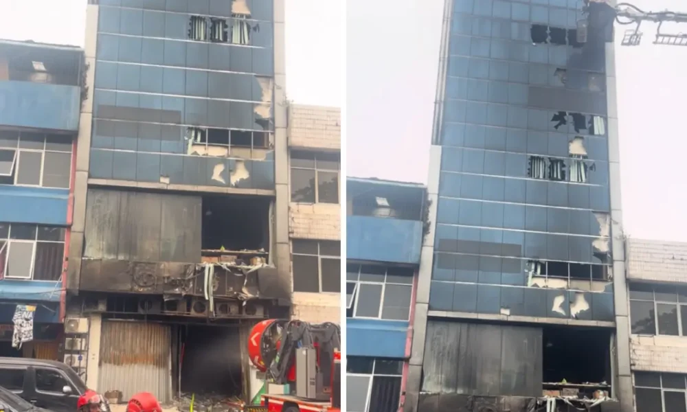 Gedung terra drone yang terbakar di kemayoran jakarta pusat