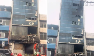Gedung terra drone yang terbakar di kemayoran jakarta pusat