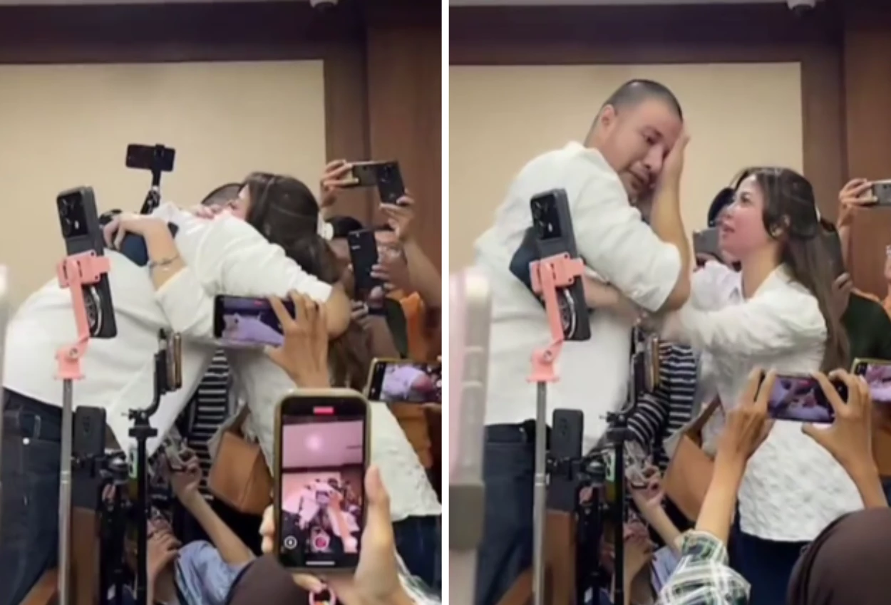 Hadiri sidang di pn jakpus, ammar zoni langsung peluk dokter kamelia
