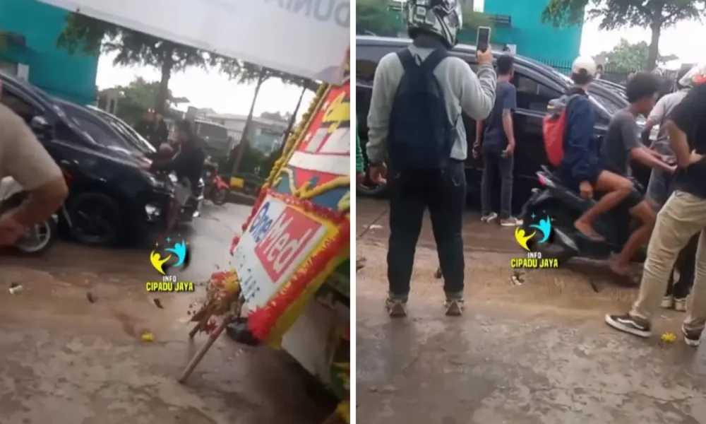 Ibu dan anak histeris saat mobil dihentikan oleh diduga debt collector di tangsel