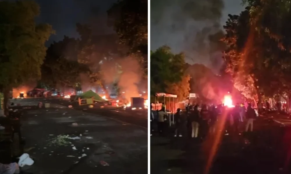 Kalibata rusuh! dua matel tewas dikeroyok hingga picu bentrokan, warung motor dibakar