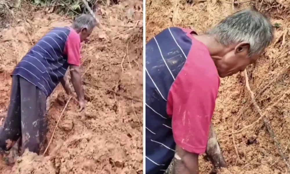 Kekeh tak mau pulang, ayah di sibolga sambil menangis terus mencari anaknya yang sudah 3 hari hilang pacsa longsor
