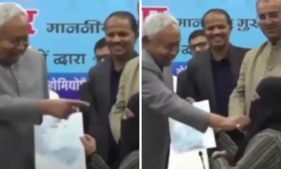 Kepala menteri bihar lepas cadar dokter perempuan
