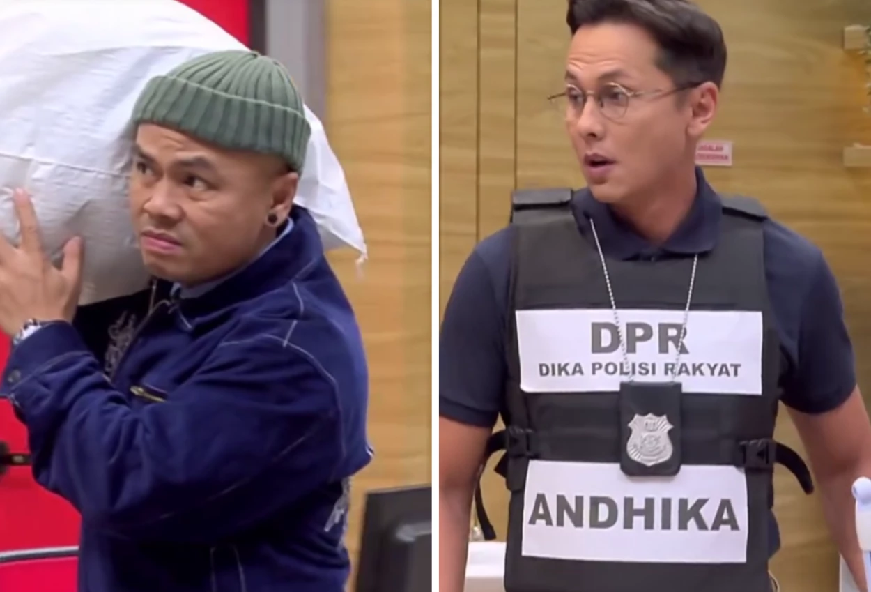 Komedi pinggir jurang lapor pak! tampilkan andhika pratama parodikan pejabat pakai rompi