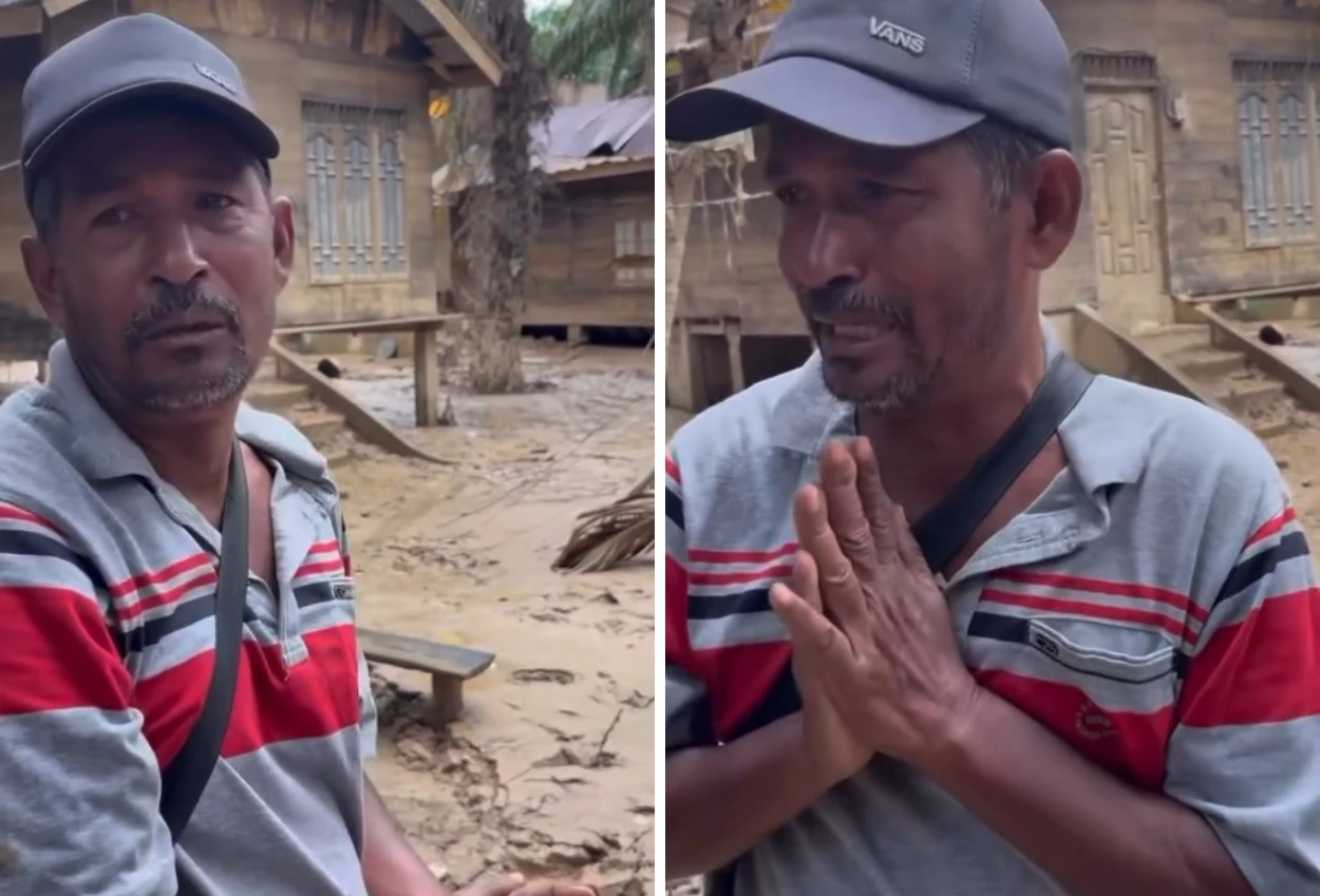 Korban banjir aceh yang masih terisolasi menangis saat didatangi relawan kalau tidak dibantu relawan, kami tidak makan