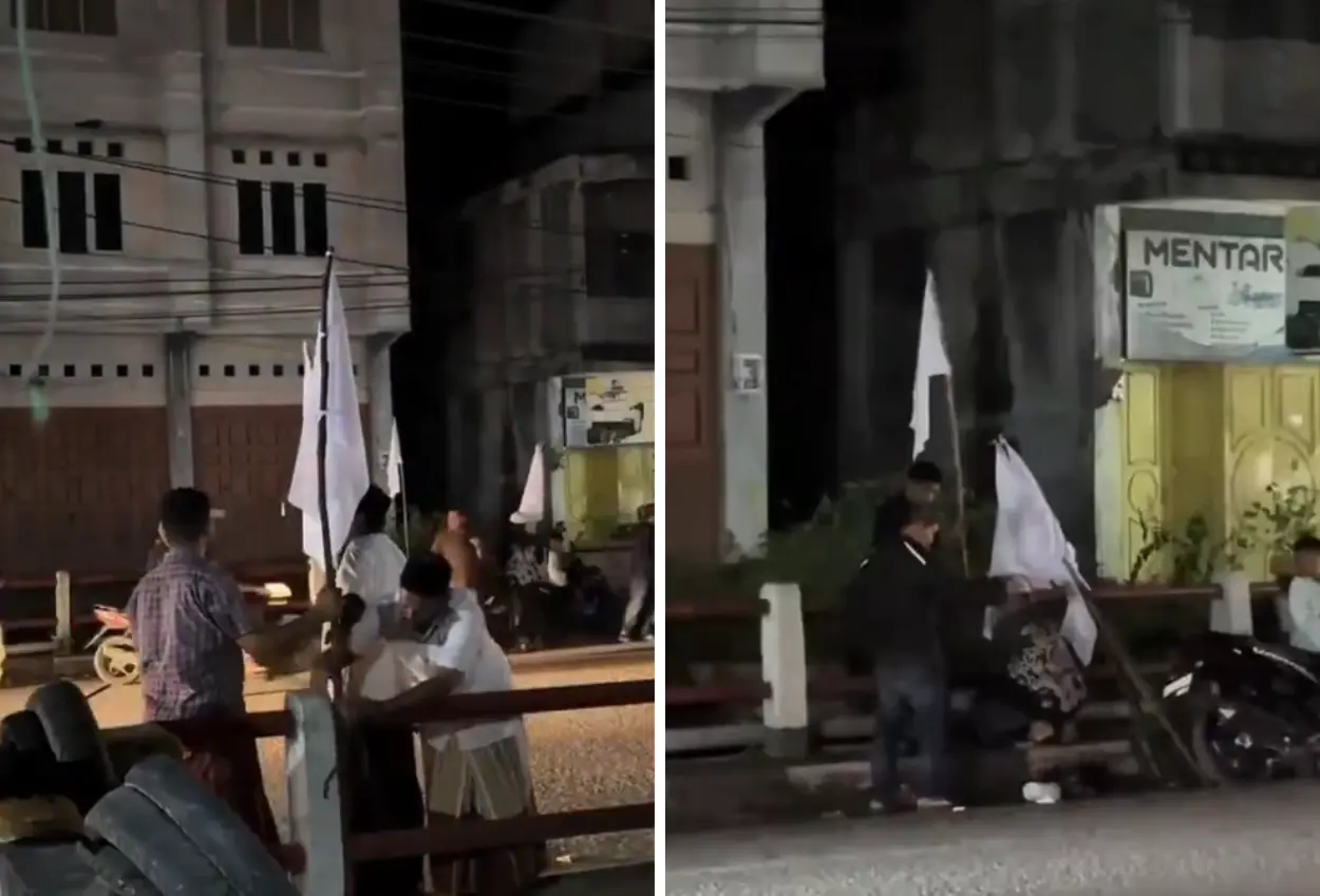 Korban bencana aceh kibarkan bendera putih