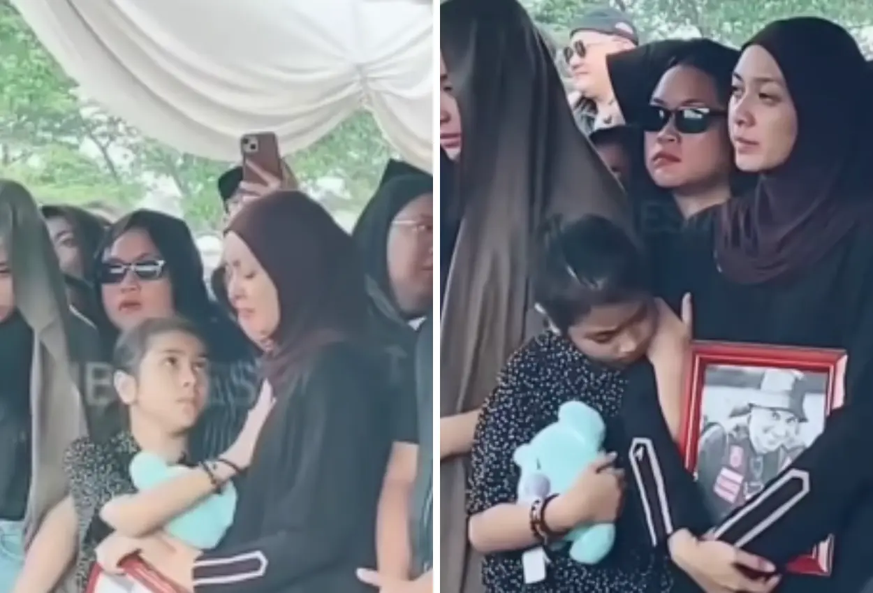 Momen haru anak gary iskak tenangkan sang ibu di pemakaman