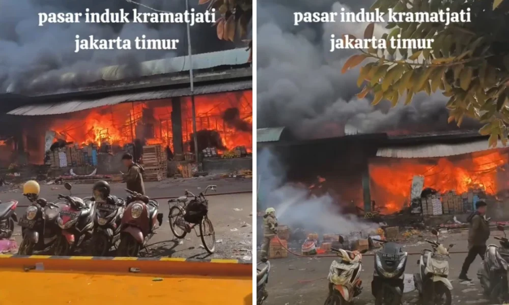 Pasar induk kramat jati kebakaran, 80 personel damkar dikerahkan