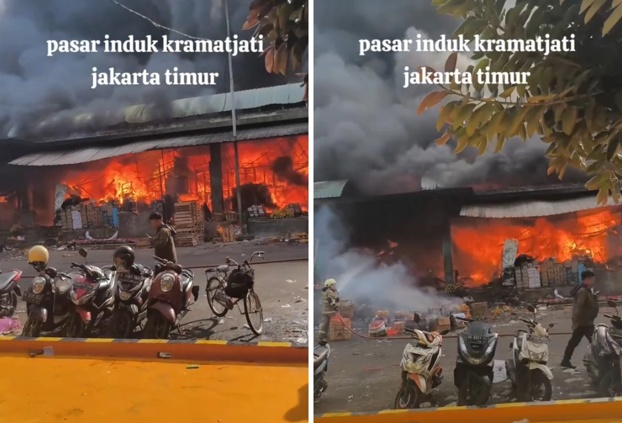 Pasar induk kramat jati kebakaran, 80 personel damkar dikerahkan