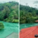 Penampakan jernihnya sungai ombilin usai diterjang banjir longsor