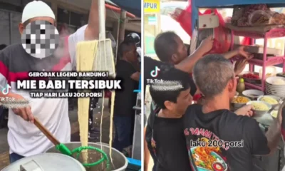 Penjual mie babi pakai peci dan hijab di bandung viral! kini gerobak sudah berstiker non halal