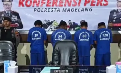 Polresta magelang ringkus empat debt collector yang culik ibu dan balita