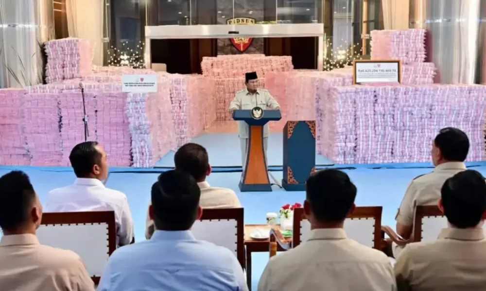 Prabowo saksikan penyerahan hasil penyelamatan keuangan negara