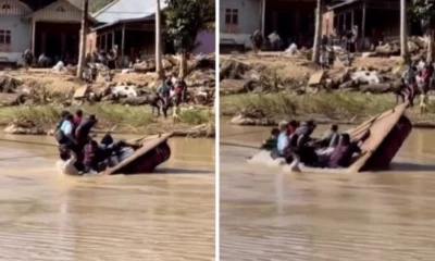 Rakit wagub aceh terbalik di sungai saat tinjau daerah bencana yang masih terisolasi