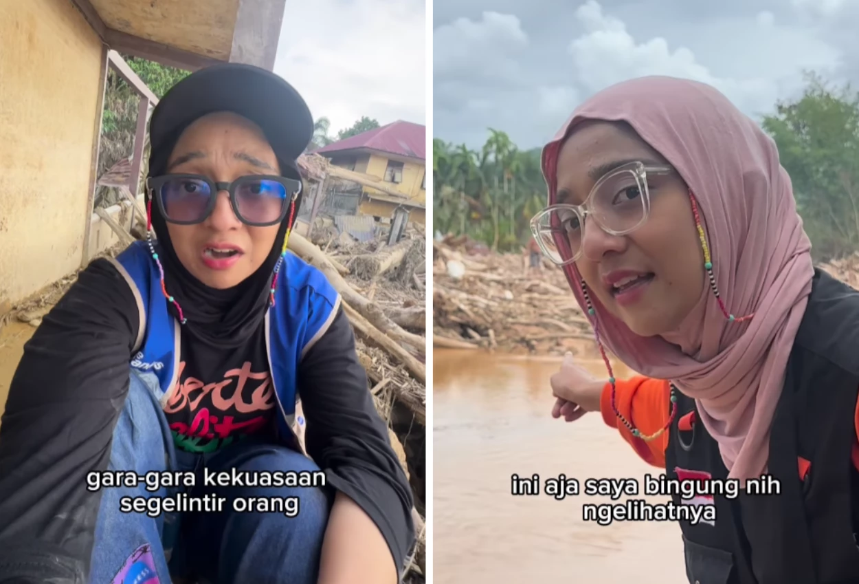 Semprot menteri lh soal kayu gelondongan di aceh, chiki fawzi bantuin warga dong bersihin gelondongan kayunya