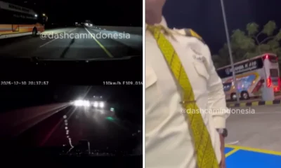 Sopir bus po rosalia indah ugal ugalan di tol, dari bahu jalan langsung potong ke lajur kanan