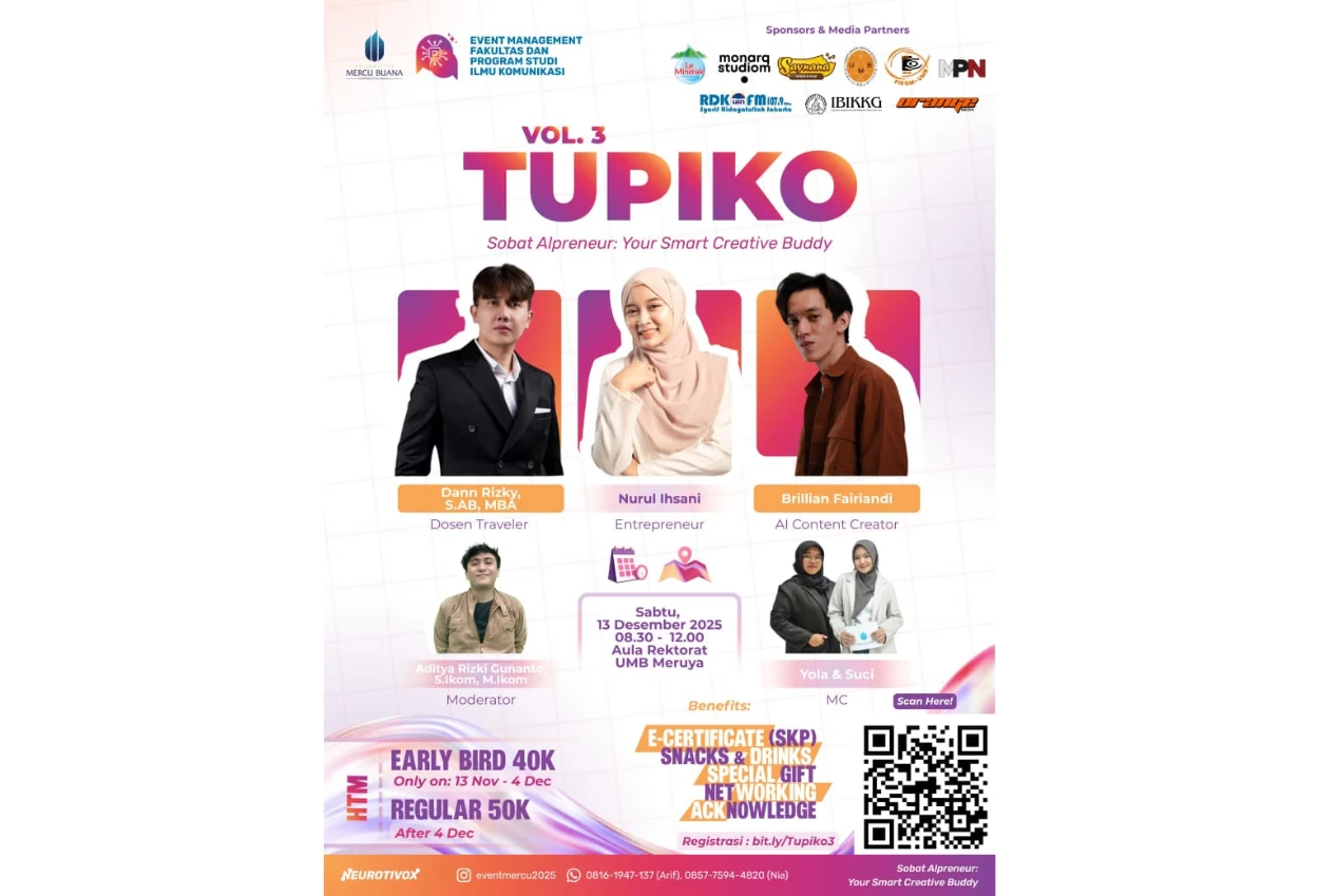 Tupiko vol.3 ajak anak muda melek digital dan ai lewat talkshow interaktif, yuk ikut!
