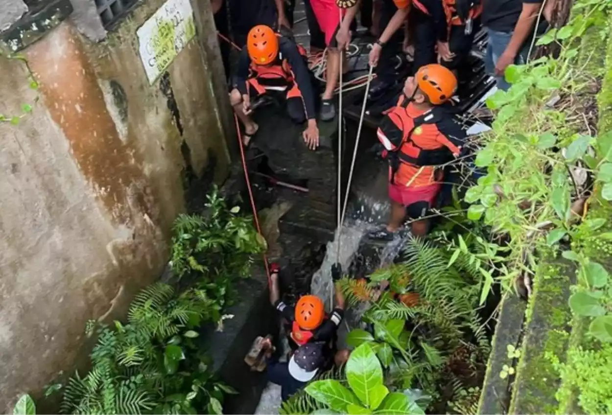 Terseret arus banjir di bali, bule ditemukan tewas di gorong gorong
