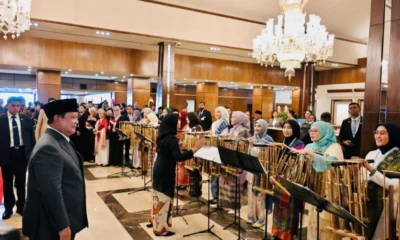 Tiba di pakistan, prabowo disambut penampilan angklung oleh para wni