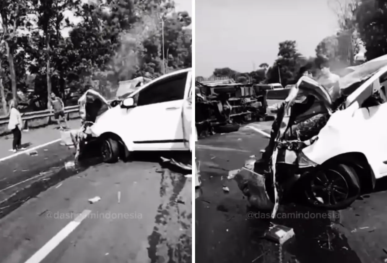 Tiga mobil terlibat kecelakaan beruntun di tol purbaleunyi