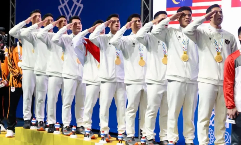 Tim beregu badminton putra indonesia raih medali emas