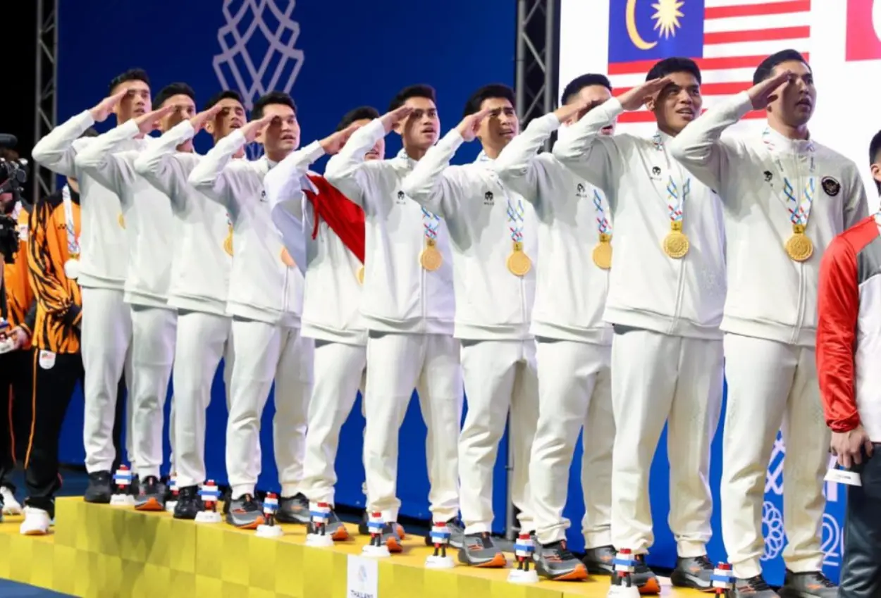 Tim beregu badminton putra indonesia raih medali emas