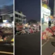 Tumpukan sampah di sisi jalan pasar ciputat