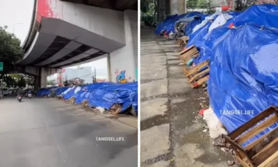 Tumpukan sampah di tangsel ditutup terpal