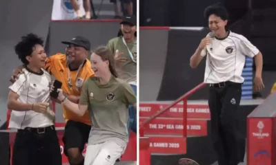 Viral! momen atlet skateboard indonesia dipeluk ofisial malaysia saat raih medali emas sea games
