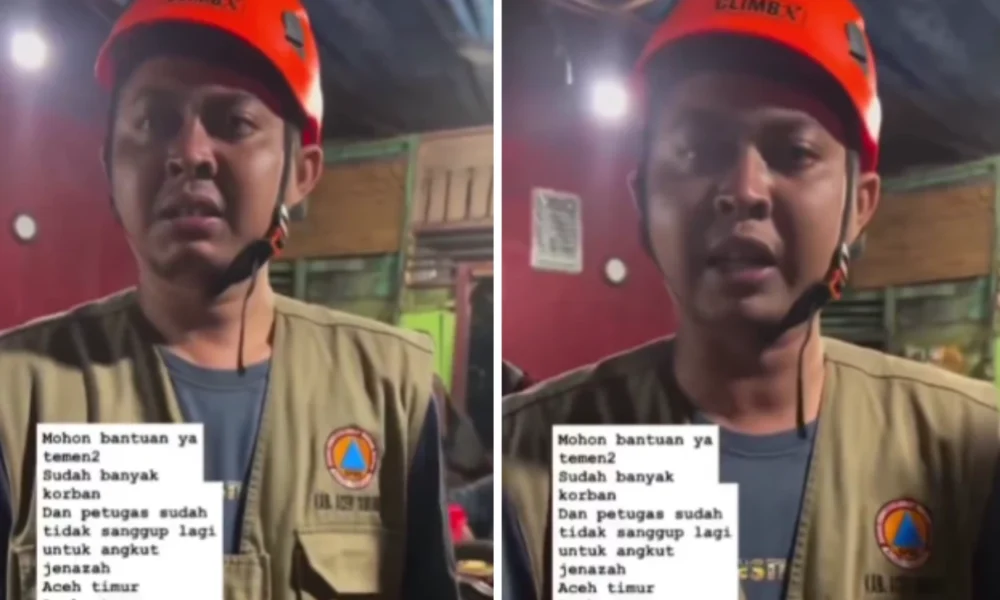 Viral! petugas bnpb di aceh menangis meminta bantuan anak bayi kami, lansia kami sudah tidak bisa bergerak
