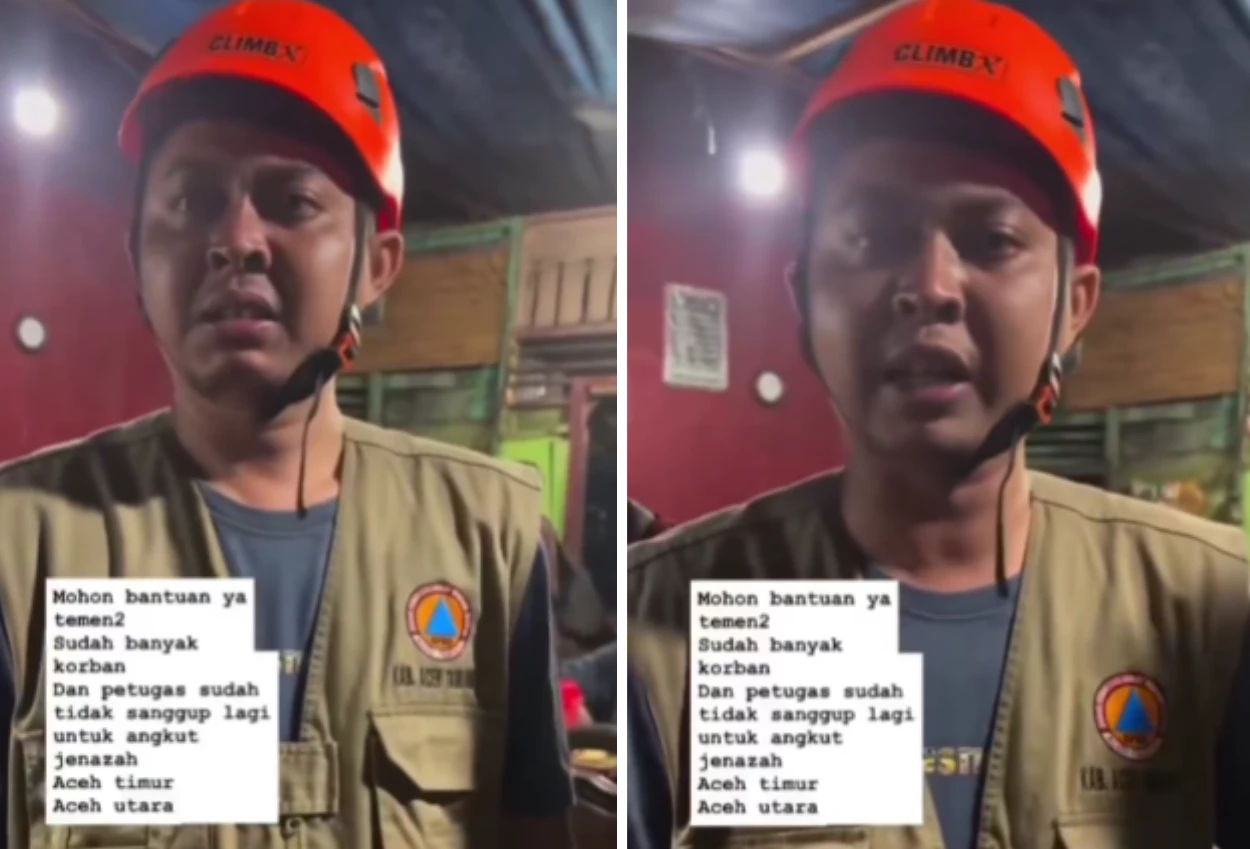 Viral! petugas bnpb di aceh menangis meminta bantuan anak bayi kami, lansia kami sudah tidak bisa bergerak