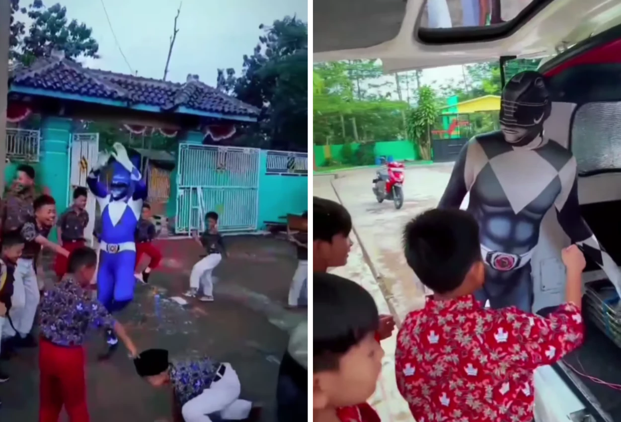 Viral! sopir pengantar mbg pakai kostum power rangers, ini kata bgn