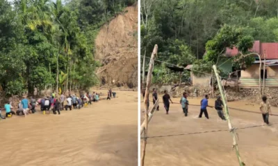 Viral! warga aceh tengah gotong royong bangun jembatan dengan kayu