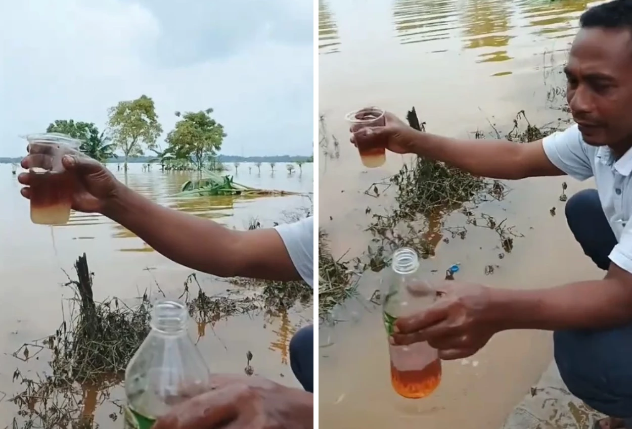 Viral! warga temukan genangan air diduga bercampur solar usai banjir bandang di aceh tamiang