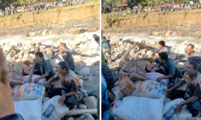 Warga gayo antusias beri durian untuk tni usai drop bantuan logistik