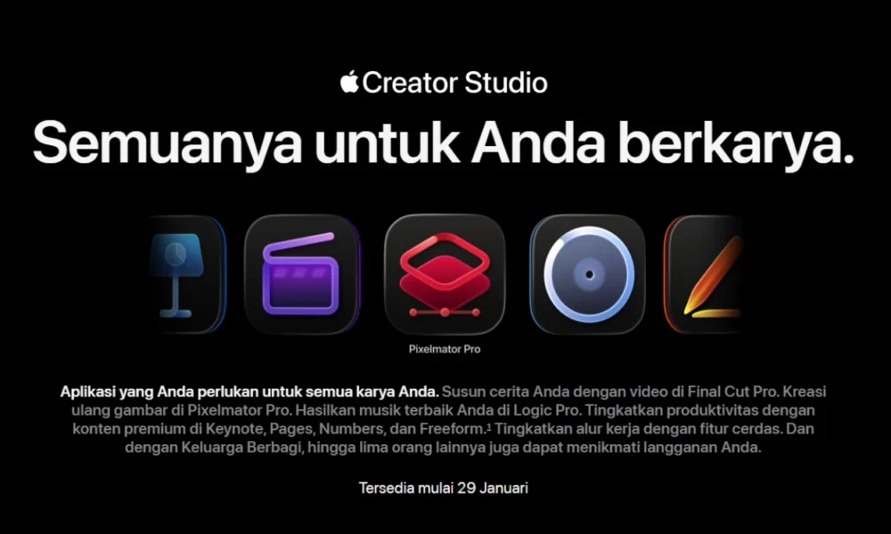 Apple luncurkan apple creator studio, cocok untuk para kreator konten!