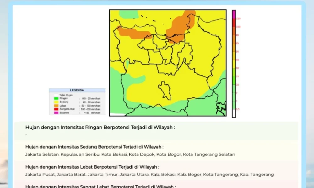 Bmkg prediksi jabodetabek hari ini 27 januari 2026 diguyur hujan lebat