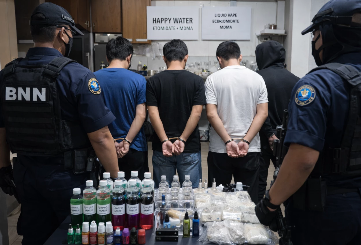 Bnn buru produsen narkoba yang jual happy water dan vape etomidate di ancol
