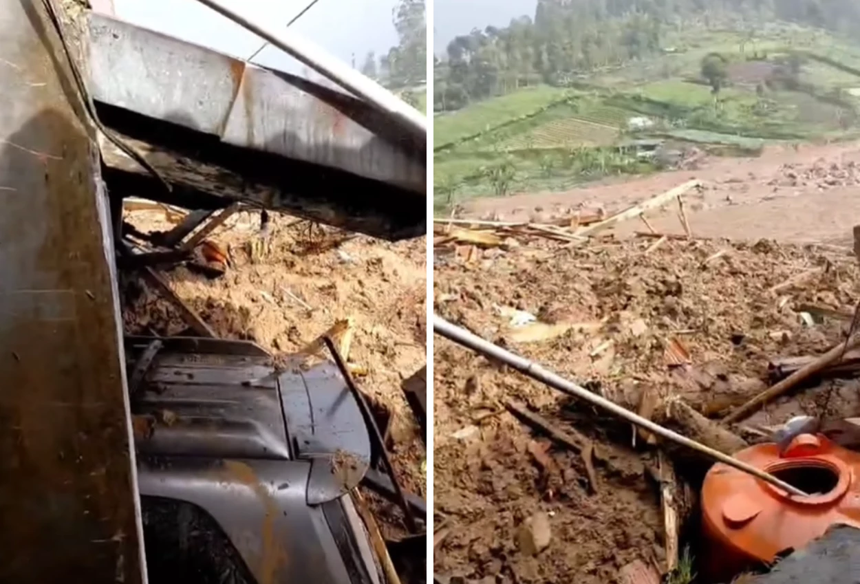Banjir dan longsor landa cisarua bandung barat, puluhan rumah terdampak
