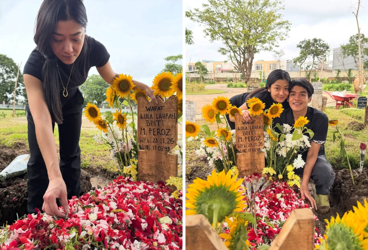 Baru bisa pulang, farah dibba kakak lula lahfah ziarah ke makam sang adik