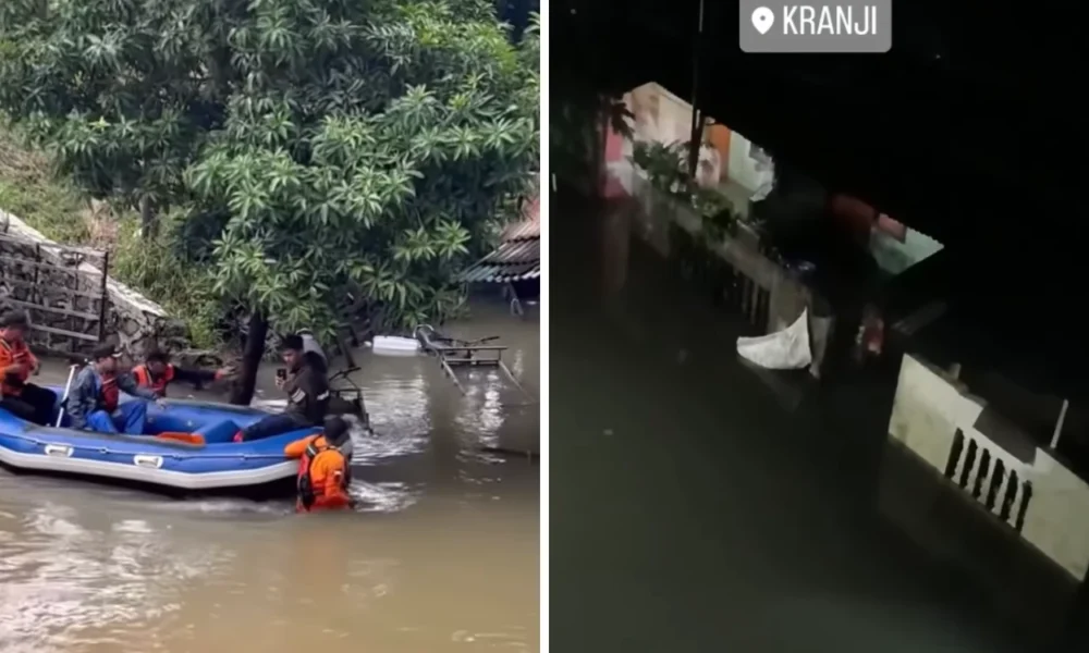 Bekasi banjir! ketinggian air capai 1,5 meter di wilayah jatibening