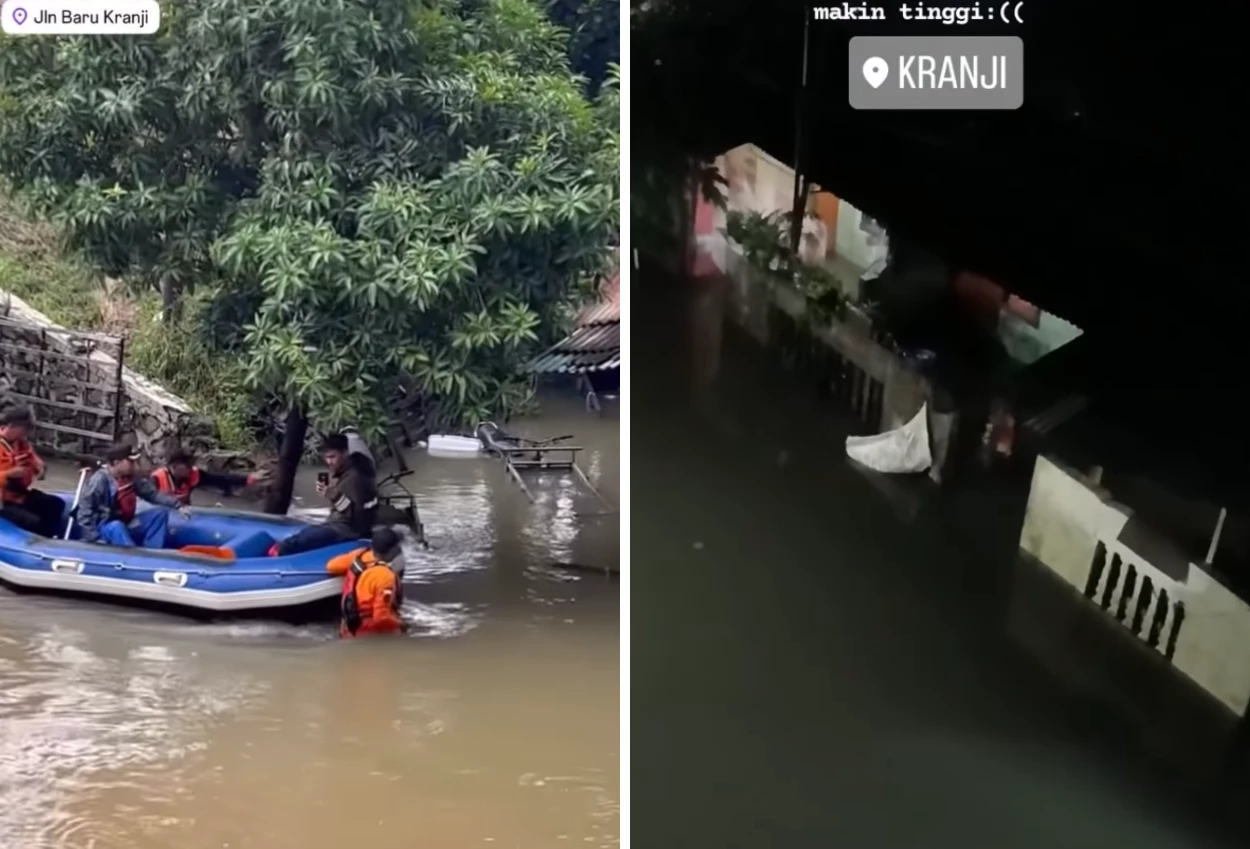 Bekasi banjir! ketinggian air capai 1,5 meter di wilayah jatibening